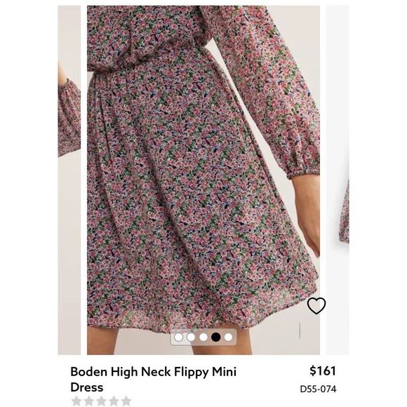 New Boden High Neck Flippy Mini Dress Size 16-18 - Picture 3 of 7